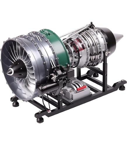 PizazzToy Kit Moteur Turbofan WS-15 – Échelle 1/18, Imprimé 3D, Fonctionnel – 50+ Pièces – STEM, éducatif – Batterie Incluse