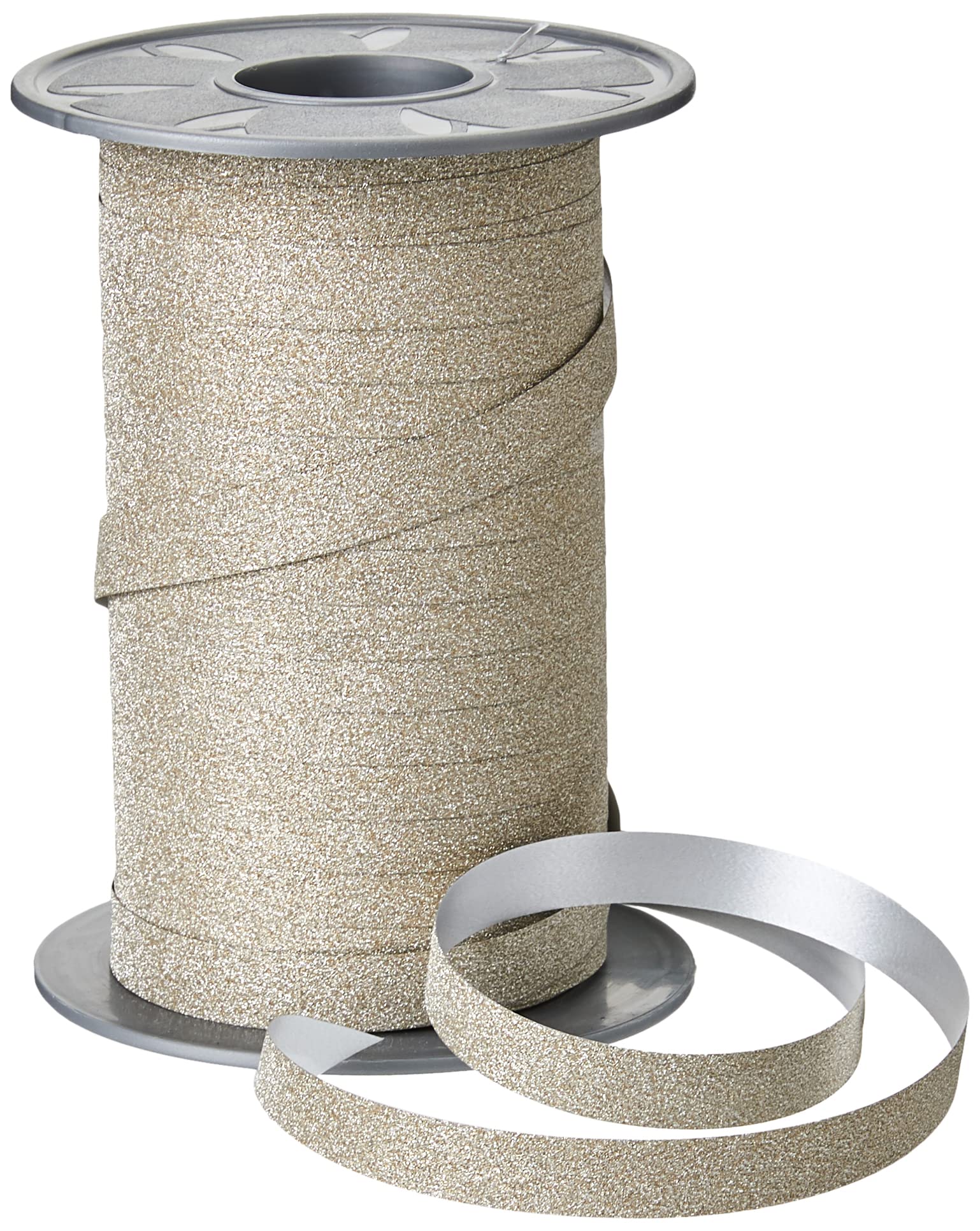 Präsent - Poly Glitter Curling Ribbon Sandstone 10 mm Width, 100 m Length
