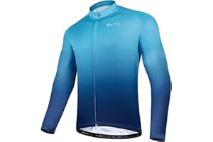 ROTTO Cycling Jersey Mens Bike Shirt Long Sleeve Gradient Color Series