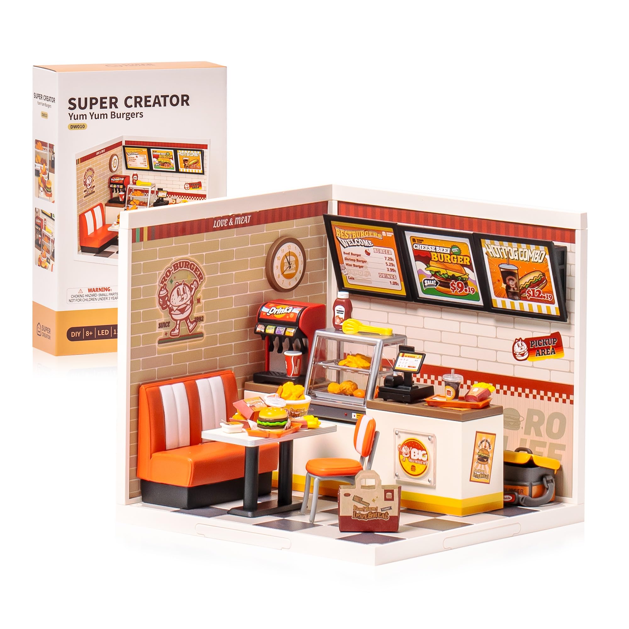 Photo 1 of Wowood Super Creator-Mini Blocks Model Building Set for Adults, Miniature Plastic House Kit Super Store-Building Blocks Toys for Teens 8-12, DIY Crafts/Hobbies for Teens&Adults (Yum Yum Burgers)