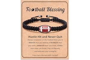 FYUKISS Baseball Football Soccer Gifts, Adjustable Braided Baseball Bracelets for Teen Ideas with Message Gift Card