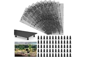 WERAMICS 10pcs Plastic Egg Crate Grip Bottom Fish Tank Isolation Board Egg Crate Tray Panel Fish Tank Divider 60pcs Aquarium Board Support Kits