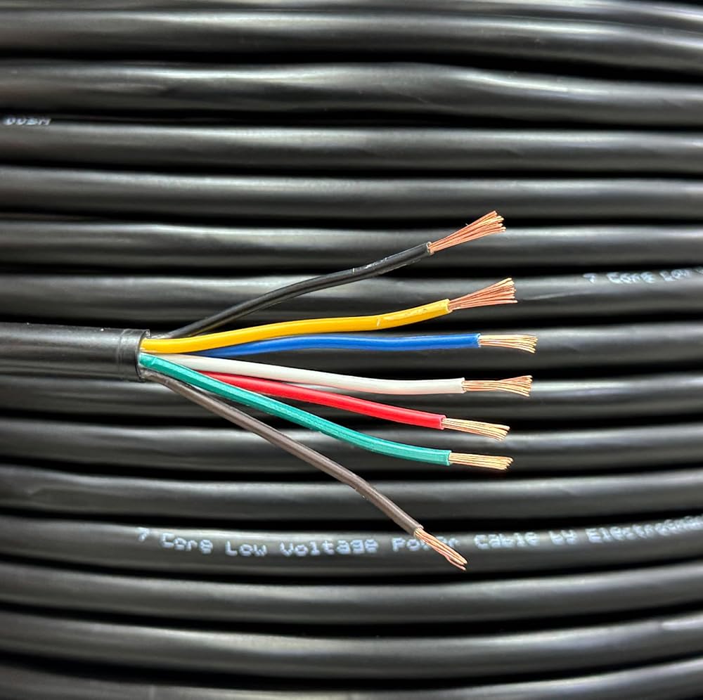 Electrosmart 10m 7 Core Copper Trailer Cable 12V 24V Caravan Tail Light