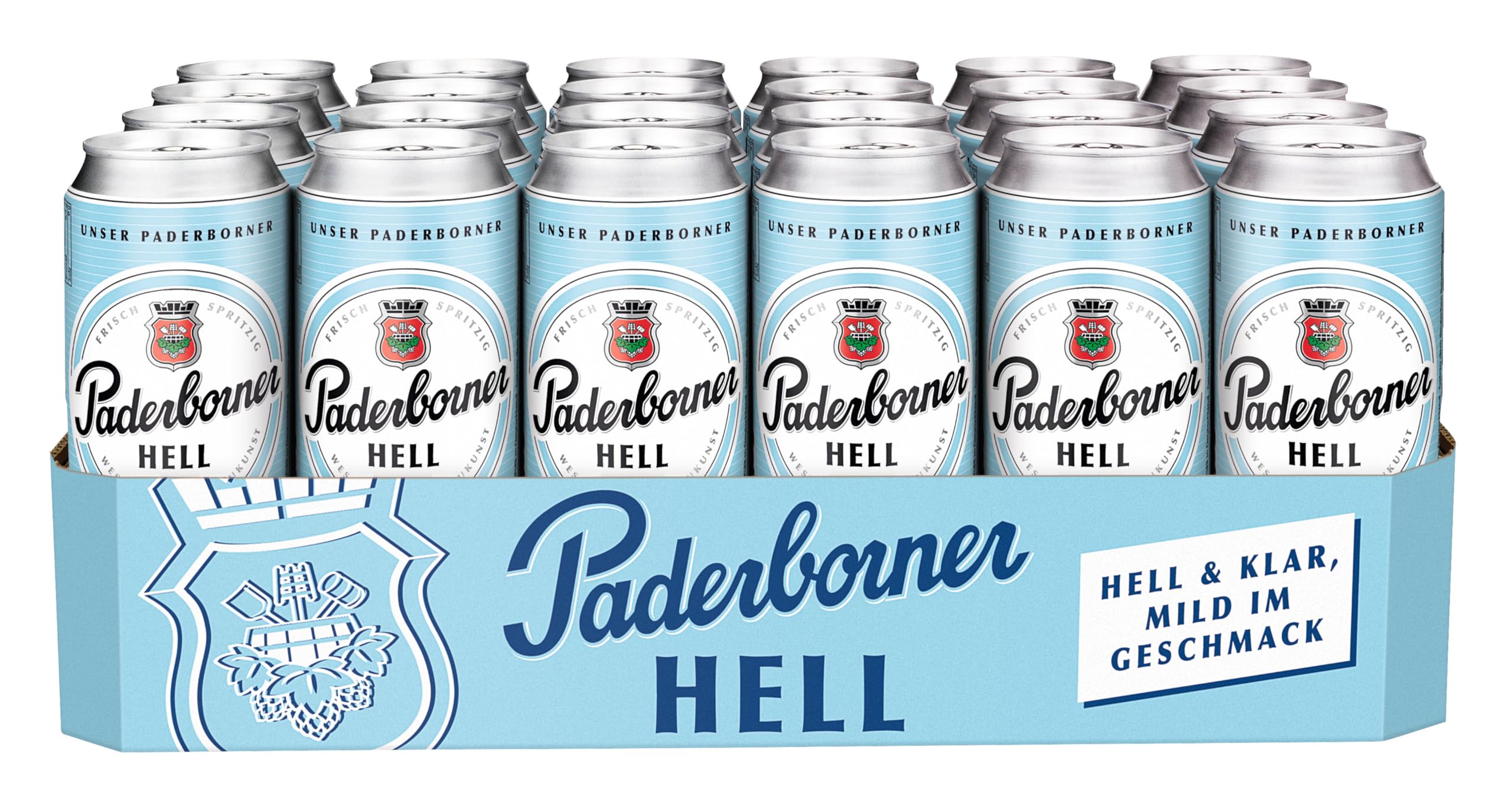 Paderborner Hell Bier, mild süffiges Helles, Dosenbier EINWEG (24 x 0.5 L Dose) 3