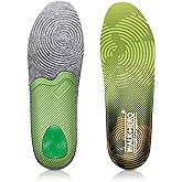 WalkHero Plantar Fasciitis Insoles - Medium Arch Support Inserts for Men & Women with Comfort Cushion | Orthotic Inserts to Relieve Foot Pain and Provide Shock Absorption (Green) Mens 11-11 1/2