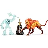Schleich Eldrador Creatures, Mythical Creatures Toys for Kids, Battle for The Super Weapon Set with Ice Monster and Lava Monster Action Figures, 5 Pieces, Ages 7+
