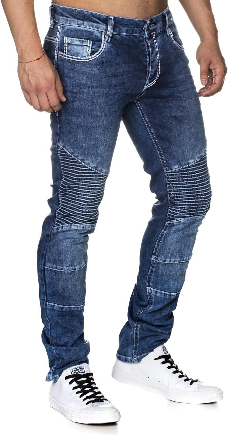 Tazzio Slim Fit Herren Biker Look Stretch Jeans Hose Denim 16528: Amazon.de: Bekleidung