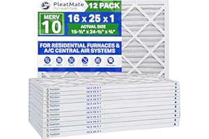 16x25x1 Standard MERV 10 Pleated Filters - Made in Canada and labeled as manufactured by FurnaceFilters.ca under the PleatMat