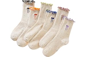 SeeyAN Girls Ruffle Socks Frilly Kids Crew Dress Cotton Soft Cute Toddler Socks 6 Pairs