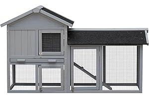 CUAUC-Rabbit Hutch Outdoor Bunny Cage Indoor,Extensible Chicken Coop with Large Run Space - No Leak Plastic Tray