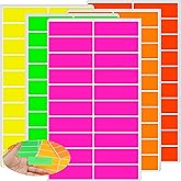 YSHIHE 3 x 1 Inch Fluorescent Colored Label Stickers in 5 Colors Rectangular Color-Coding Labels 400 Pack for Inventory,Office,Moving Box