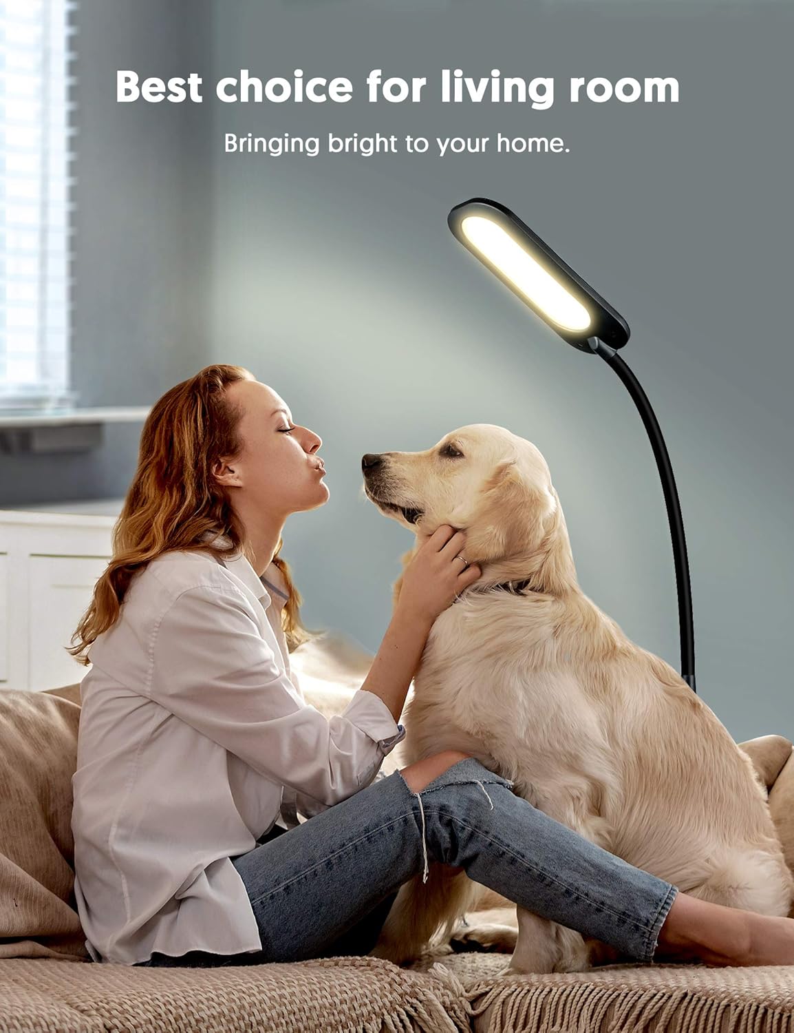 Floor Lamp, Lamps for Living Room TECKIN Reading Lamp, 5 Color Temperatures & 4 Level Brightness, Dimmable Adjustable Standing Lamp for Bedroom Office - - 