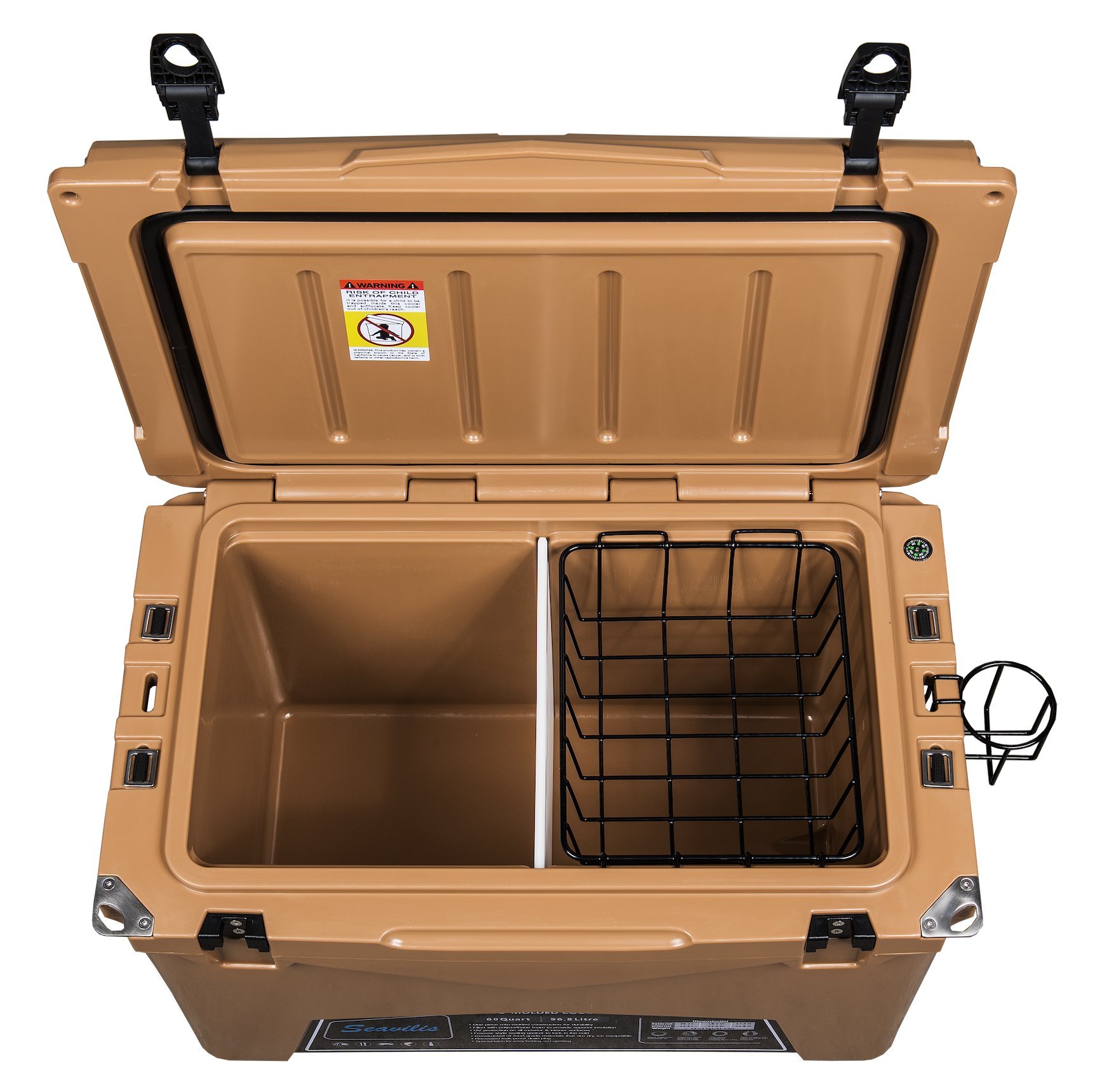 KushiroriverSeavilis Heavy Duty Camping Cooler 60 Qt (Tan) Hanging Wire