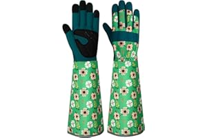 MERTURN Long Gardening Gloves for Women Thorn Proof Leather Garden Gloves Breathable Working Gloves for Women Yard Outdoor