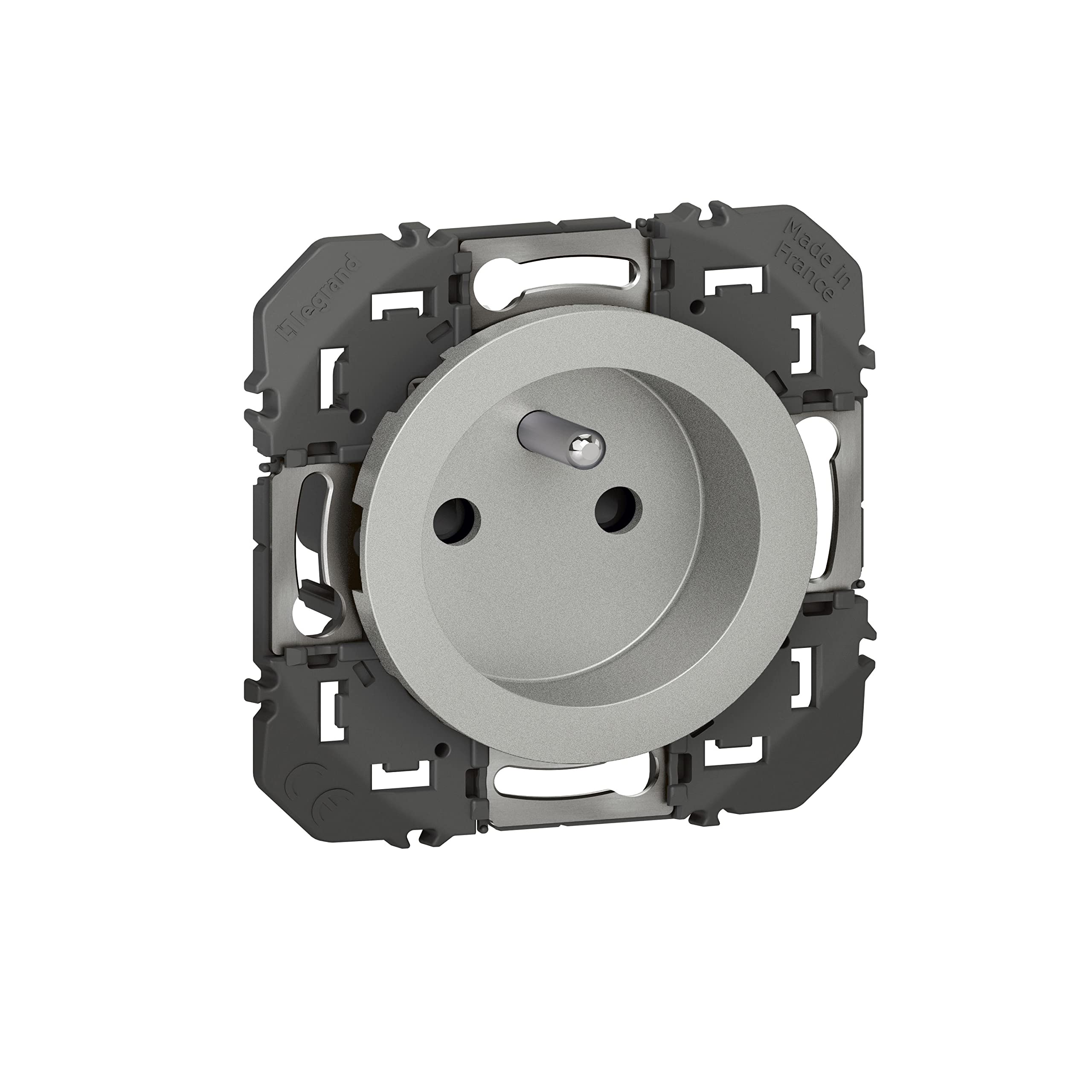 Legrand DOOXIE LEG95246 2P+T Compo Socket with Earth Aluminium Composable