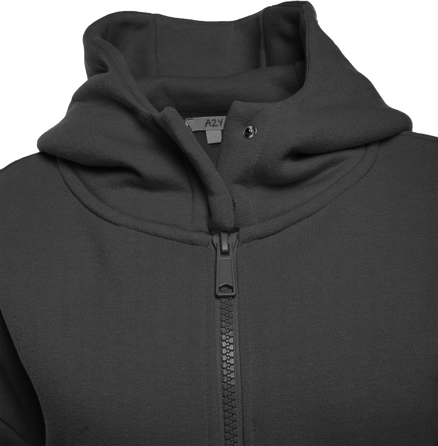 snap on zip up hoodie