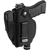 LandFoxtac Gun Holster with Laser/Light, IWB/OWB Concealed Carry Pistols Holster with Mag Pouch Fits Most 9mm 380 45ACP, Gun Holsters for Men and Women Left/Right Hand, for Glock, S&W, Sig, and More