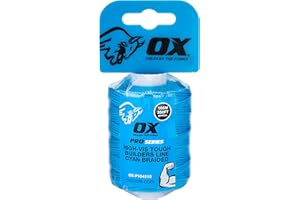 OX OX-P104210 Builders Line - Pro Nylon Mason Line - Line Level with String for Construction, Gardening - Blue Braided Nylon 