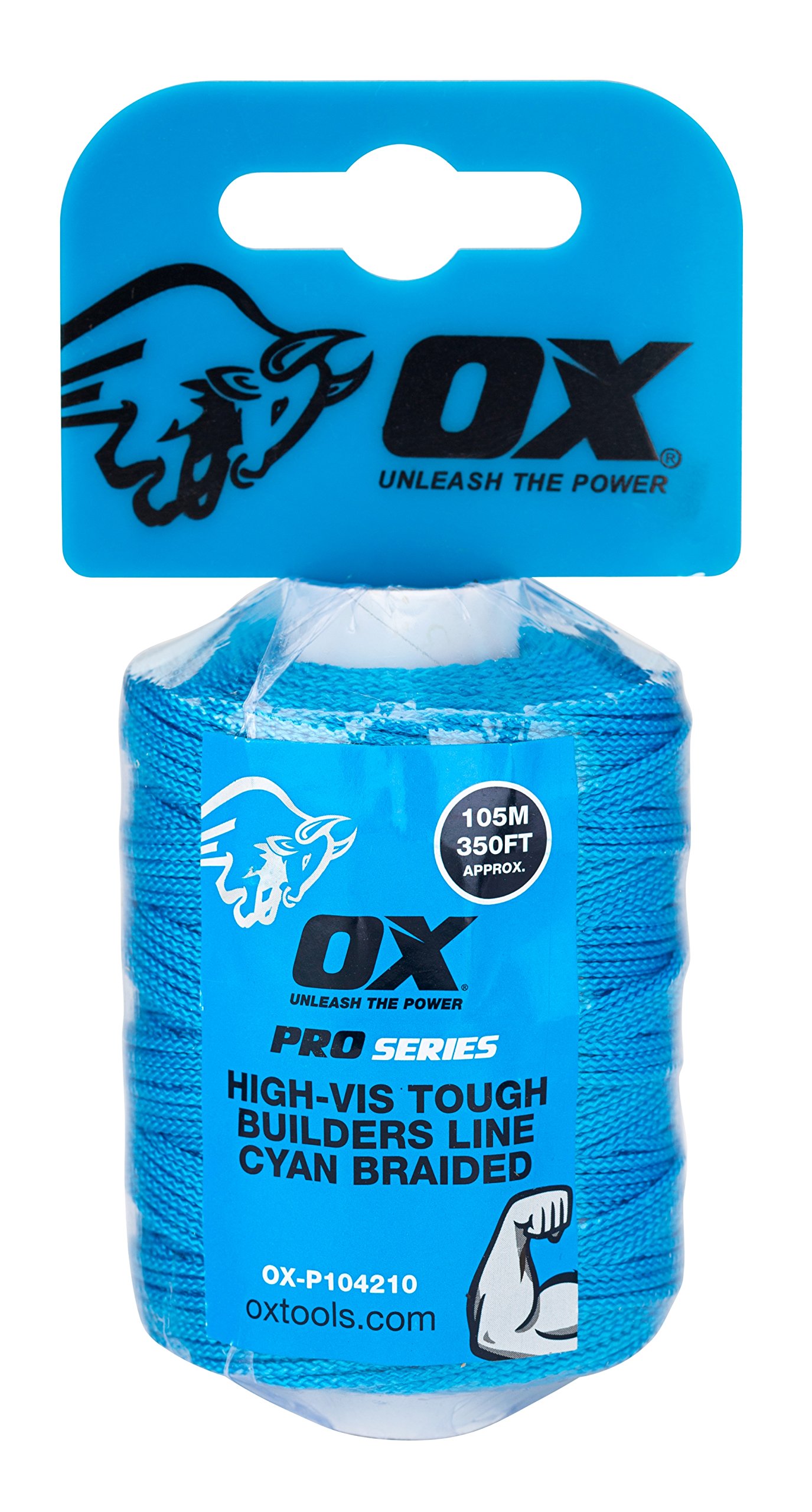 OX Pro Tough Nylon Braided Builders Line 105m / 350ft - Cyan
