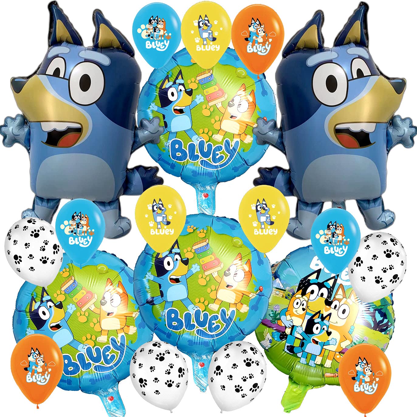 18PC FOIL BLUEY AND BINGO DOG PAW PRINT LATEX BALLOONS PARTY SUPPLIES DECORATION THEME BIRTHDAY balloon idea foilA2