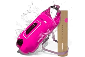 Swim Buoy for Open Water with Dry Bag 15L - Fully Waterproof Swim Bubble - Be Safe with Higher Visibility, Toughened Nylon an