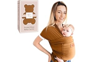Baby Wrap Carrier - Premium Cotton Baby Carrier Wrap for Newborn to Toddler- Infant Carrier- Baby Holder One Size Fits All with Front Pocket by Max&so