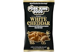 Pork King Good Pork Rinds (Chicharrones) (White Cheddar, 4 Pack)