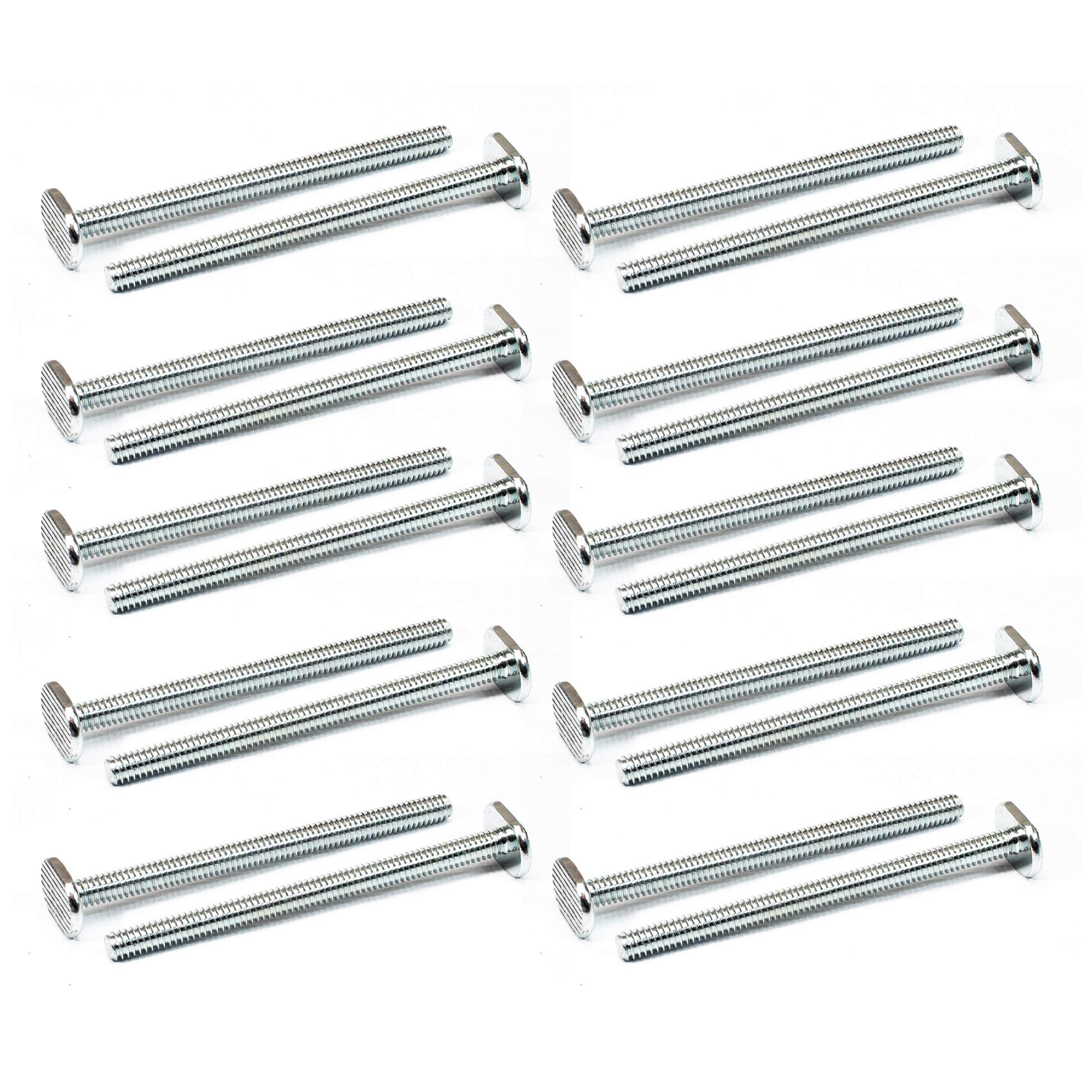 POWERTEC 1/4"-20 T Track Bolts 20 Pack for T Track, 3-1/2 Inch Long T Slot Bolts for Universal T Track, T Track Accessories for Woodworking Jigs and Fixtures (QTB1006)