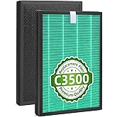 C3500 Replacement Filter Compatible with LUFTRUM C3500 Air Purifier,3-Stage High-Efficiency Filter +Activated Carbon Filtration (2 PACK)