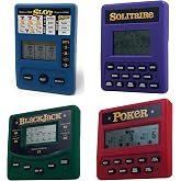 Electronic Gambling Game Pack Bundle Set of 4 - Slot Machine - Poker - Blackjack - Solitaire Handheld Games