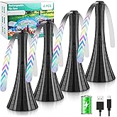 Fly Fans for Tables Rechargeable, Flies Fan to Keep Flies Away by Soft Blades, Food Fans for Camping, Picnic, Fishing, 4PCS, 
