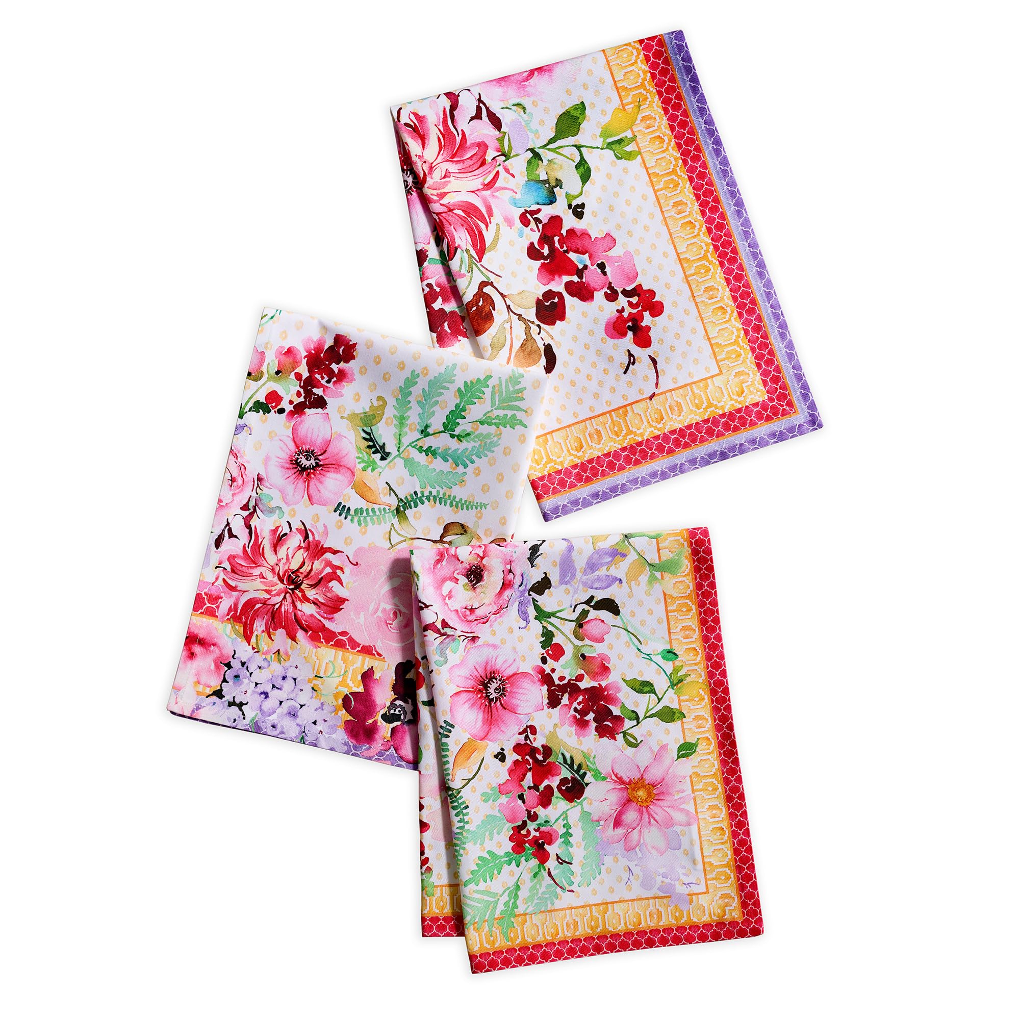 Maison d' Hermine Kitchen Towel 100% Combed Cotton Premium Set of 3 Kitchentowels Tea Towels (20"x27.50") for Table Cleaning, Dining, Buffet Parties & Wedding Use - Summer Joy Image