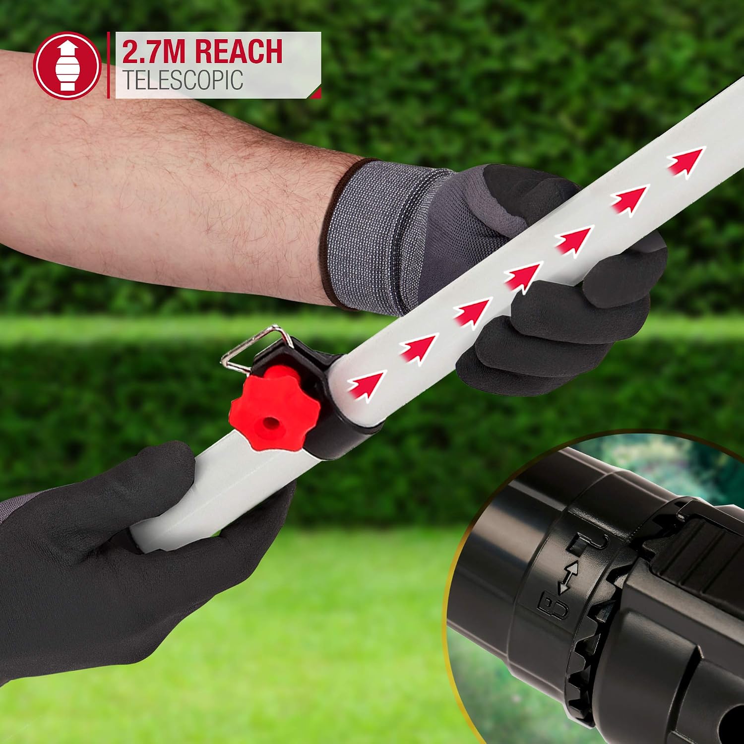 NETTA Pole Hedge Trimmer Long Reach, 550W Electric Hedge Trimmer Telescope, 2.7m Extendable Tree Trimmer - Image 5