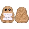 DICHA Positive Potato – 3er-Set Kuschelige Häkel-Kartoffeln, Lustiges Emotionales Support-Geschenk, Beige