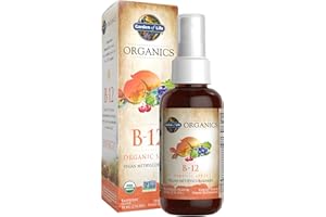 Garden of Life Organics B12 Vitamin - Whole Food B-12 for Metabolism and Energy, Raspberry, 2oz Liquid