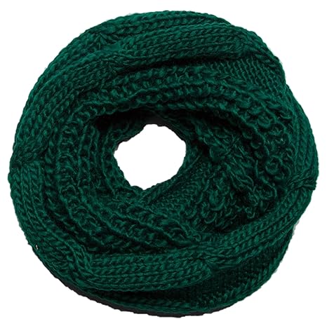 Intermoda Grobstrick Loop Schal Zopfmuster Uni I Wolloptik Mustermix I Einfarbig gestrickt I klassisches Strickmuster I Damen