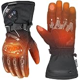 KEMIMOTO Motorcycle Heated Gloves, Dual-Zone Heating, Magnetic Power Ready | Dual-zone heating, 3000mAh battery, 3-6H runtime, water-resistant protection, and touchscreen-compatible fingertips