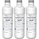 Amazon Basics Replacement LG LT1000P Refrigerator Water Filter, NSF Certified, Reduces Chlorine, 3-Pack