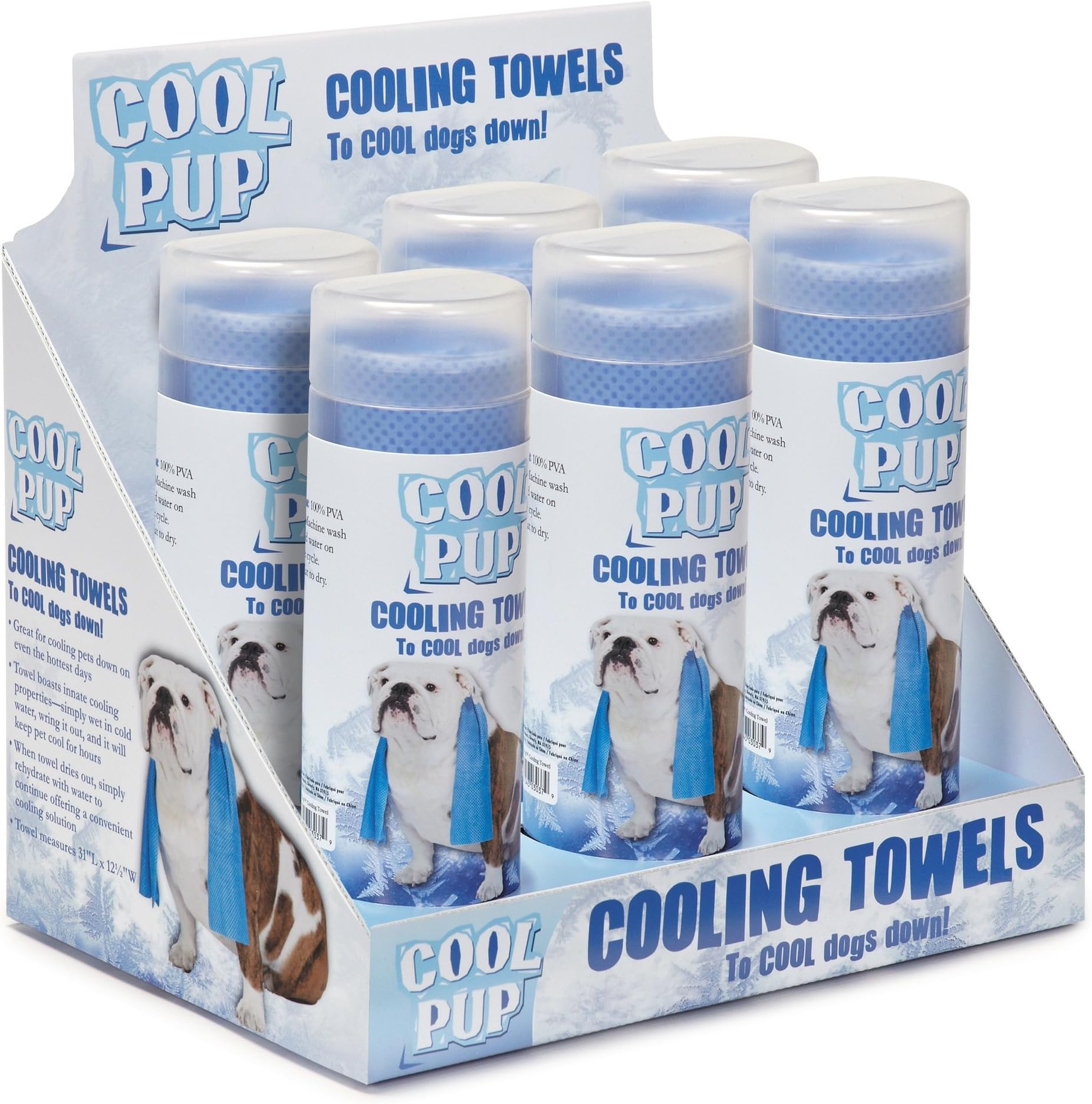 Cool Pup 6 Piece Cooling Pet Towel Display