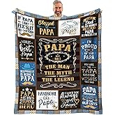 SIKLTY Papa Gifts from Grandchildren Throw Blanket 60" x 50", Birthday Gifts for Papa from Grandkids, Papa Gifts from Granddaughter, Best Gifts for Papa from Grandson, Best Papa Ever Gifts
