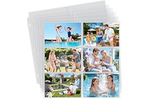 ZOFLY 20 Pack 4x6 Photo Album Refill Pages 12x12 for 3 Ring Binder Album, Ultra-Clear Photo Sleeves Holding 240 Pictures, Double-Sided 6 Pockets Photo Pages, Photo Sheet Protector for Photos and Postcards
