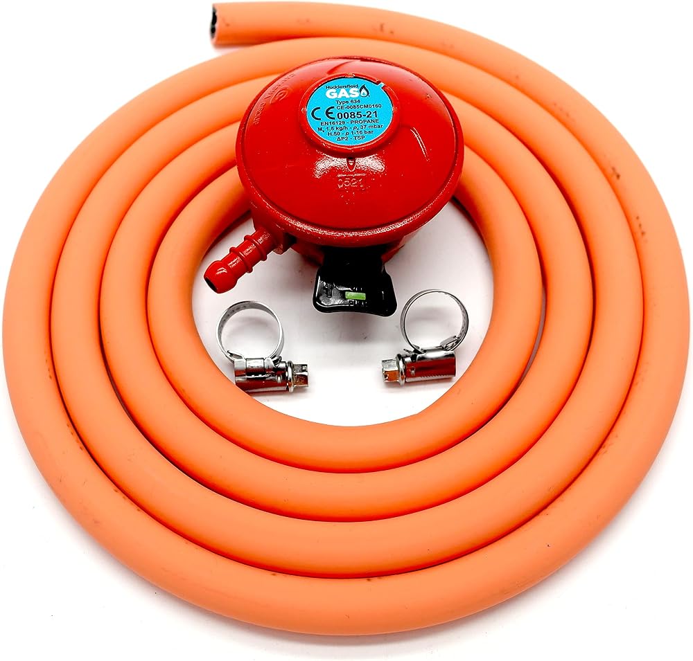 Huddersfield Gas 27mm Patio Regulator Hose Kit 2m + 2 Clips Calor Flogas Propane