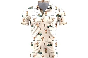Mens 80s Golf Shirt Dry Fit Performance Short Sleeve Print Shirts Funny 90s Golf Shirts for Men