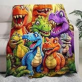 Cloud Soft Dinosaur Blanket and Cute Smiling Dinosaurs HD Digital Print Flannel, 3D 80x60 Inch Soft Warm Thickened for Boys Girls, Soft/Warm/All Season Fleece Throw Blankets (60x40 in)