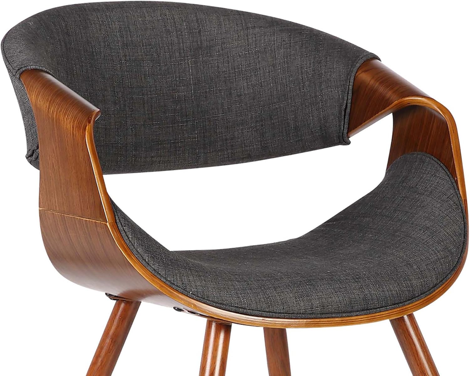 Armen Living Butterfly Dining Chair in Charcoal Fabric and Walnut Wood Finish - Chairs