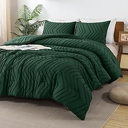 Andency Dark Emerald Green Queen Comforter