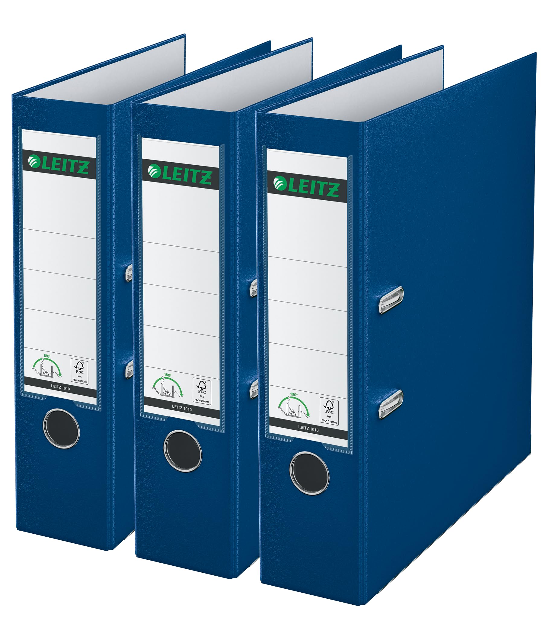 Leitz Lever Arch File, Blue, A4, 80 mm spine, Pack 3, Plastic, 310335135 — image 1