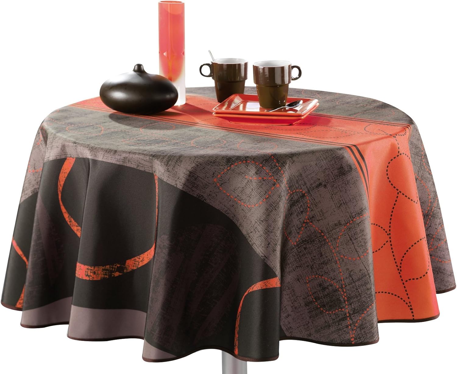 Best table cloth round orange