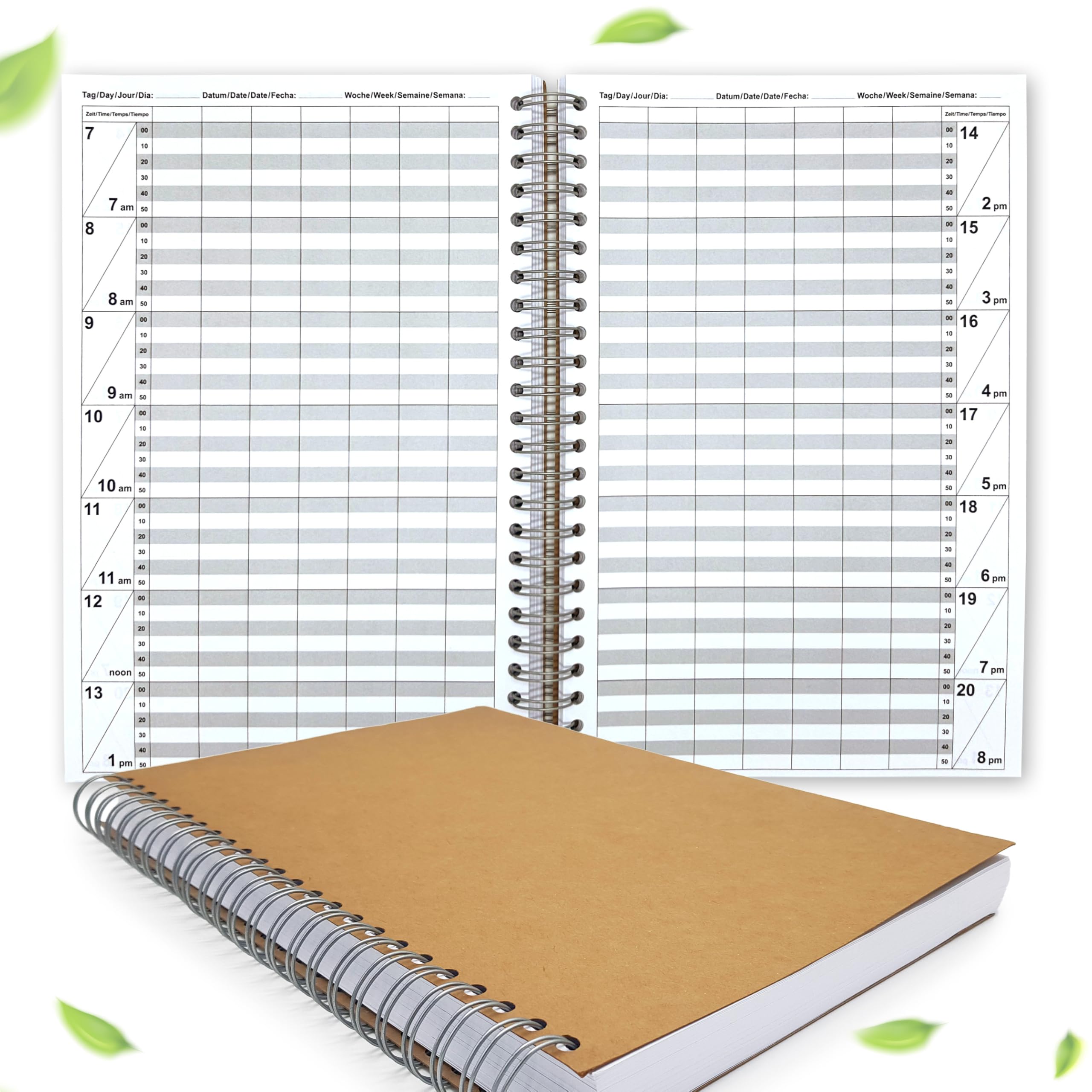 Hairdressing Salon Appointment Book and Practice 1-10 Employees 15/30 Minute Cycles, for 306 Days, Free to Enter 7 Mitarbeiter 10 Minuten Taktung