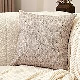 Amor Virisso Floral Pillow Covers 20x20 Farmhouse Neutral Decorative Pillow Covers for Couch Accent Sofa Pillows 1PC, Cloud Cream